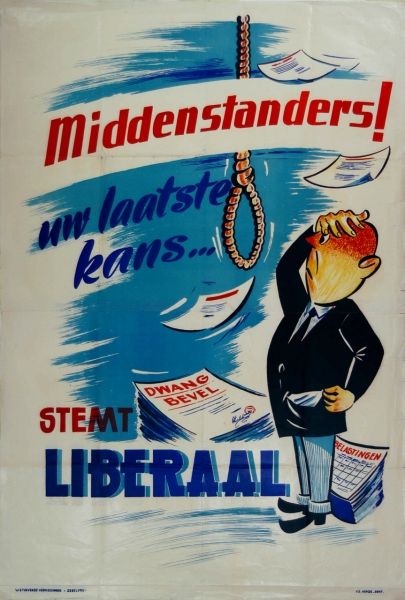 Beeldaffiche Liberale Partij parlementsverkiezingen 4 juni 1950 © Liberas