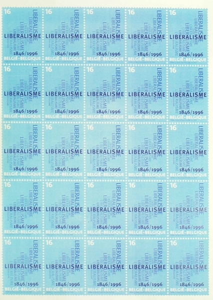 Postzegel n.a.v. het 150-jarig bestaan van de Liberale Partij in 1996 © Liberas