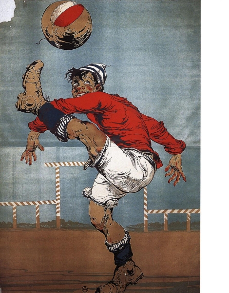 Alfred Ost, De voetballer, 1920 lithografie © Collectie Sportimonium 