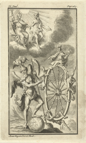 Vader Tijd met het Rad van Fortuin, Andries van Buysen (Sr.), 1723. Publiek domein via Rijksstudio