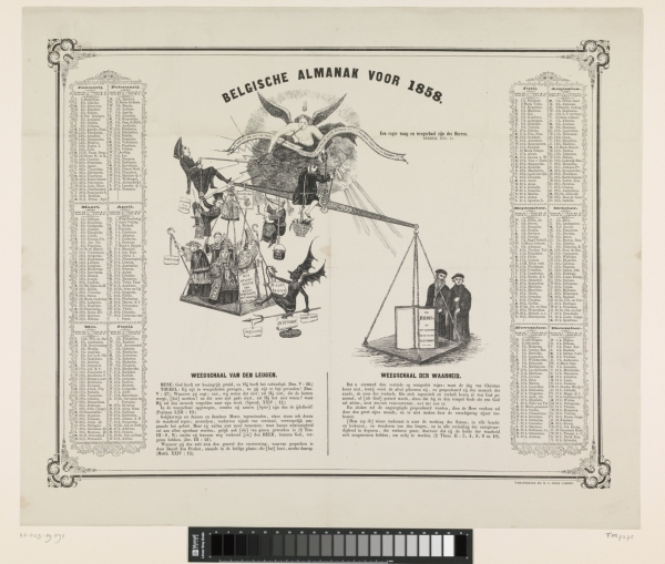 Belgische Almanak voor 1858, anoniem, 1857-1858. Publiek domein via Rijksstudio