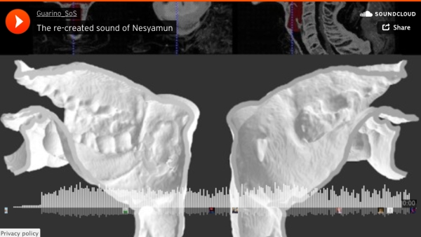 3D-model van het spraakkanaal van Nesyamun op Soundcloud