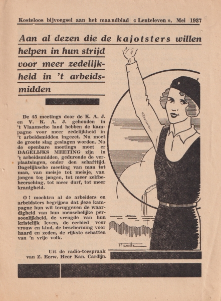 Campagne KAJ-VKAJ in 1937 rond zedelijk gedrag © KADOC-KU Leuven