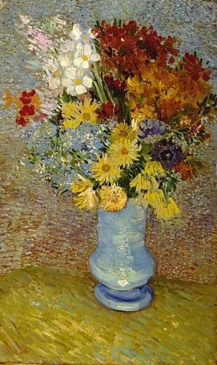 Bloemen in een blauwe vaas, Vincent Van Gogh - Kröller-Müller-Museum
