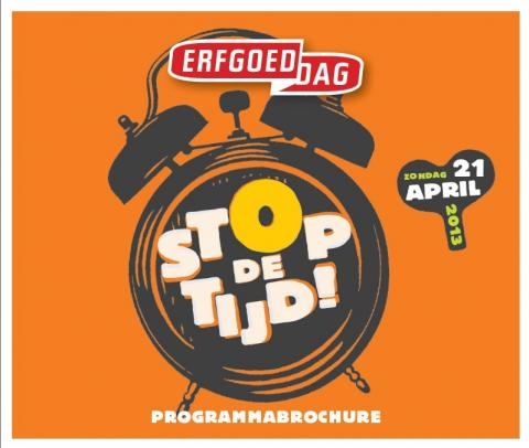 Cover programmabrochure Stop de tijd, Erfgoeddag 2013