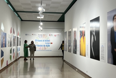 Biblioteca Nacional de Portugal, tijdelijke tentoonstelling '17 faces of Action'. Foto: Monique Verelst