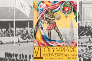 Walter Van der Van, affiche van de VIIe Olympiade, Antwerpen 1920. Publiek domein via Wikimedia Commons