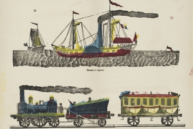 Boot en trein, M. Hemeleers-van Houter, 1827-1894. Publiek domein via Rijksstudio