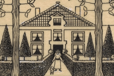 Bandontwerp voor: Ons Thuis, jaargang 18, no. 3, januari 1920, Willem Wenckebach, in of voor 1920, detail. Publiek domein via Rijksstudio