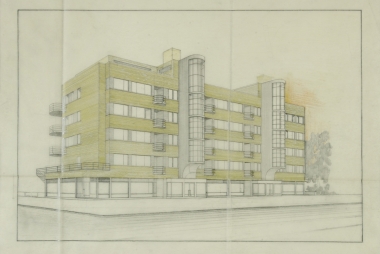 Ontwerp Residentie Elsdonck in Wilrijk (Antwerpen), circa 1931, Léon Stynen. (Archief Léon Stynen) (Collectie Vlaams Architectuurinstituut - Collectie Vlaamse Gemeenschap)