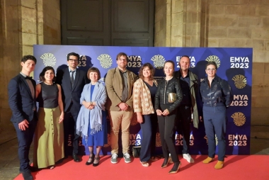 De Belgische delegatie tijdens de uitreiking van de EMYA Awards in het MUHBA Barcelona, 6 mei 2023 © ICOM Belgium Flanders