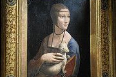 Schilderij Da Vinci "Dame met een hermelijn"