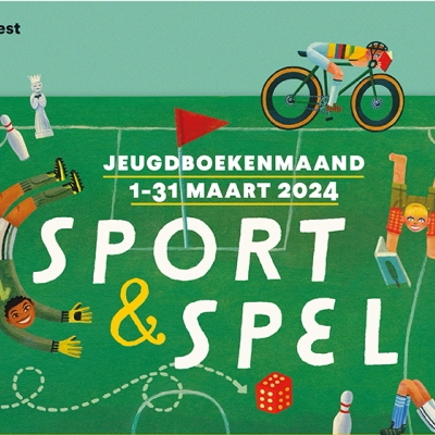 Jeugdboekenmaand 2024, een initiatief van Iedereen Leest, Beeldmerk ©Tom Schamp & Kris Demey