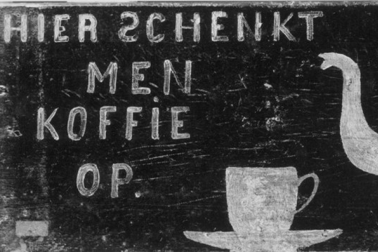 Foto: Detail uit 'Hier schenkt men koffie op'. KIK-IRPA via Europeana, CC BY-NC-SA