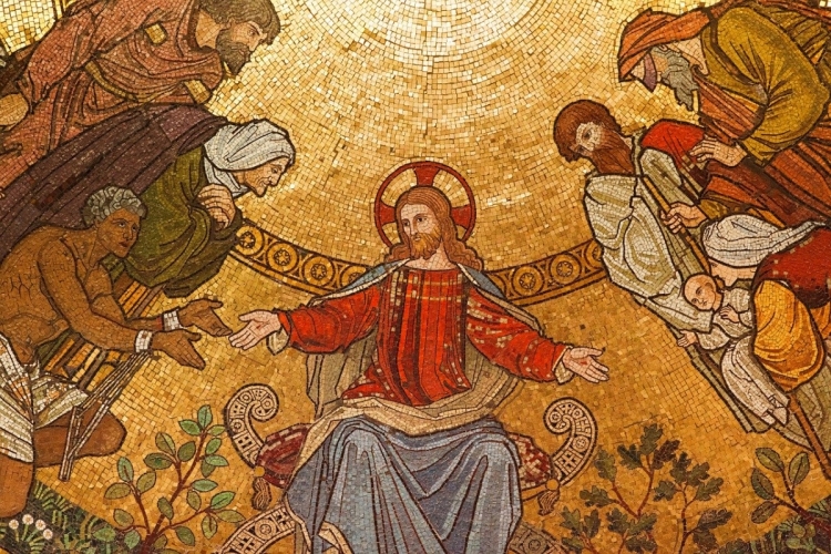 Mozaïek uit de christelijke iconografie. Foto: PublicDomainPictures via Pixabay