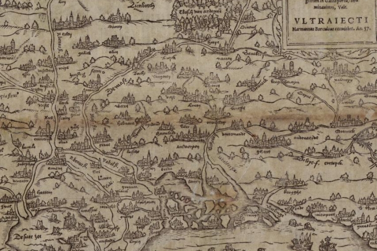 Kaart van de Nederlanden, Herman I van Borculo, Utrecht, 1557