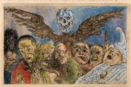 James Ensor, De hoofdzonden beheerst door de dood, 1904, Collectie MSK Gent, publiek domein